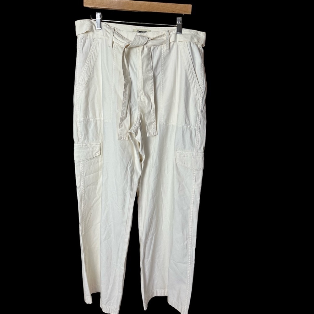 Madewell Griff Superwide Leg Cargo Pants Vintage Canvas Cream size 25 NWT - Picture 5 of 12